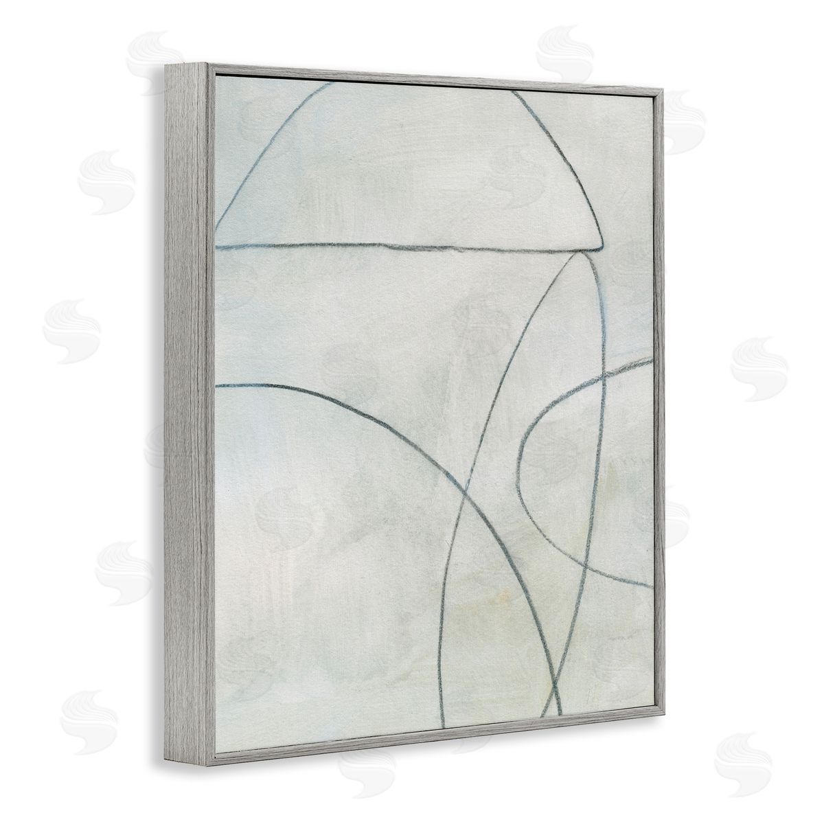 Shapes Sketch on Grey Grey Frame Print Wall Art, Home Decor by Victoria Barnes