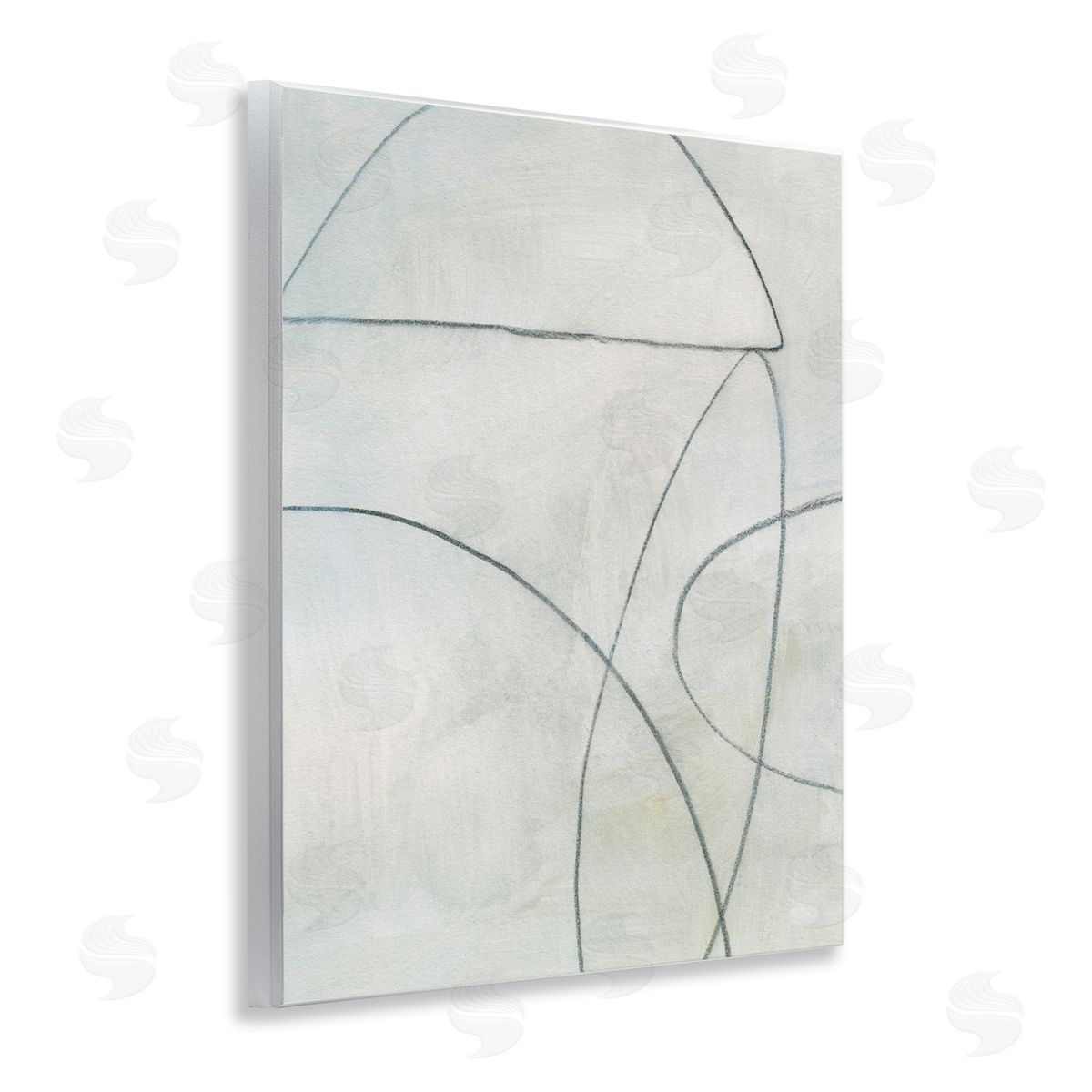 Shapes Sketch on Grey Wood Plaque Wall Art, Home Decor by Victoria Barnes