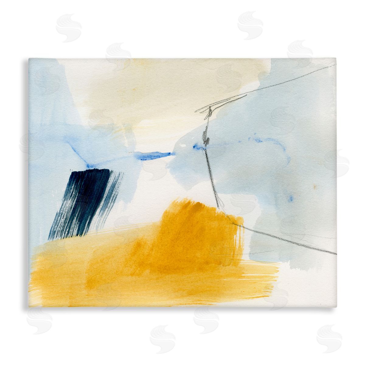 Abstract Paint Yellow Accent Canvas Wall Art, Home Decor by Victoria Barnes