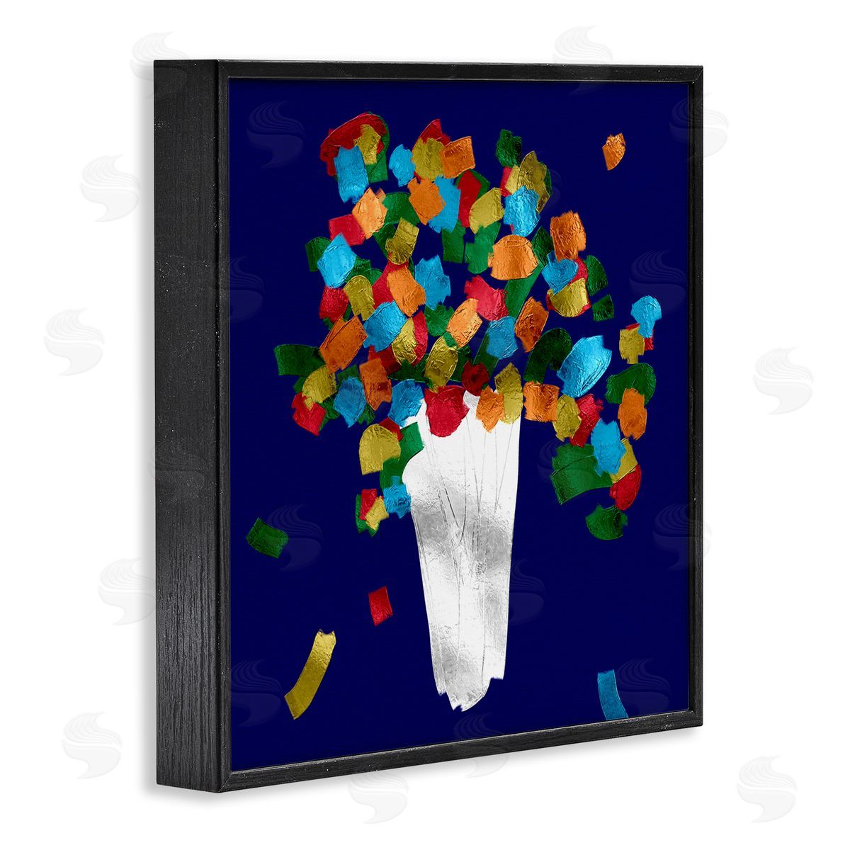 Abstract Flower Vase Black Frame Print Wall Art, Home Decor by Bellasai Art