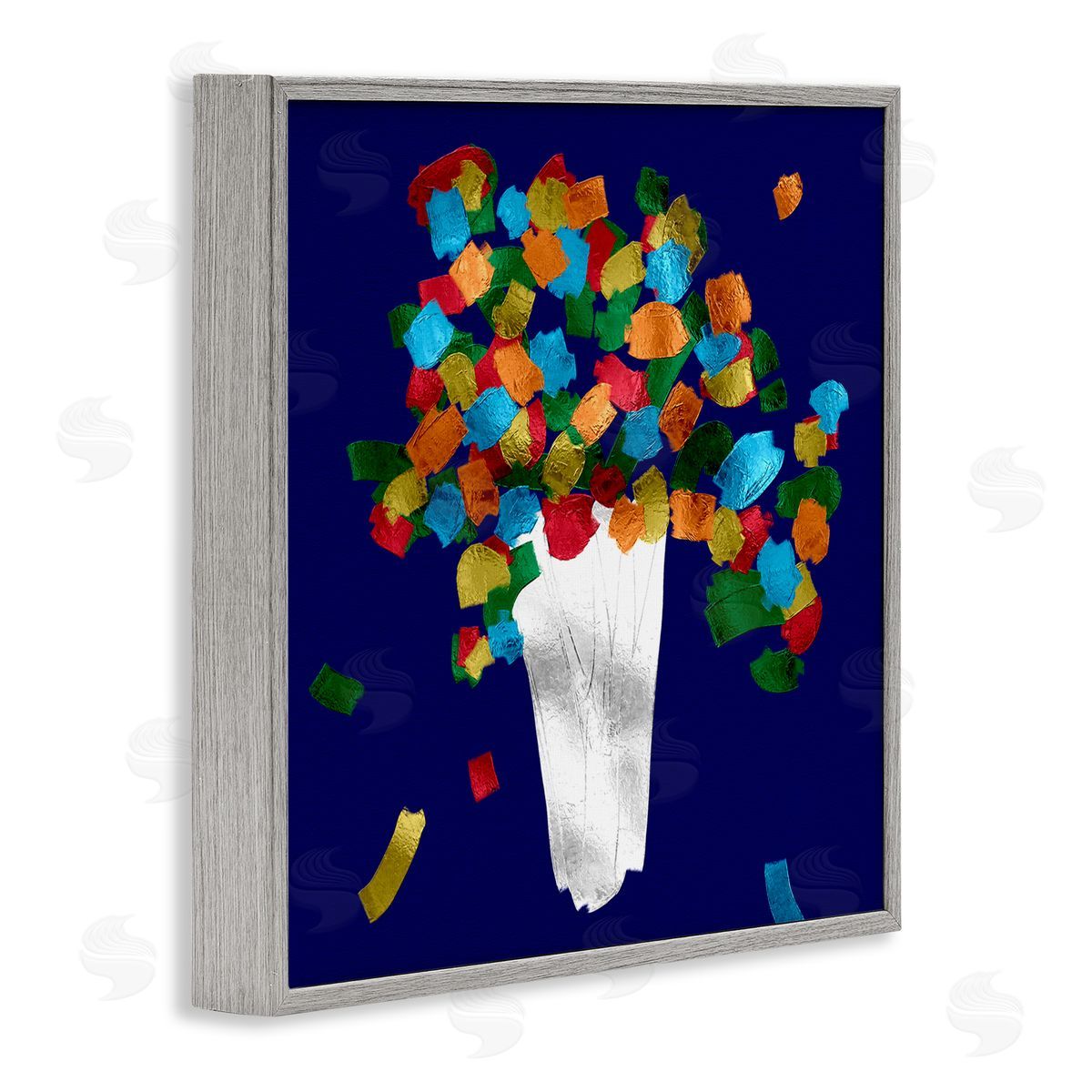 Abstract Flower Vase Grey Frame Print Wall Art, Home Decor by Bellasai Art