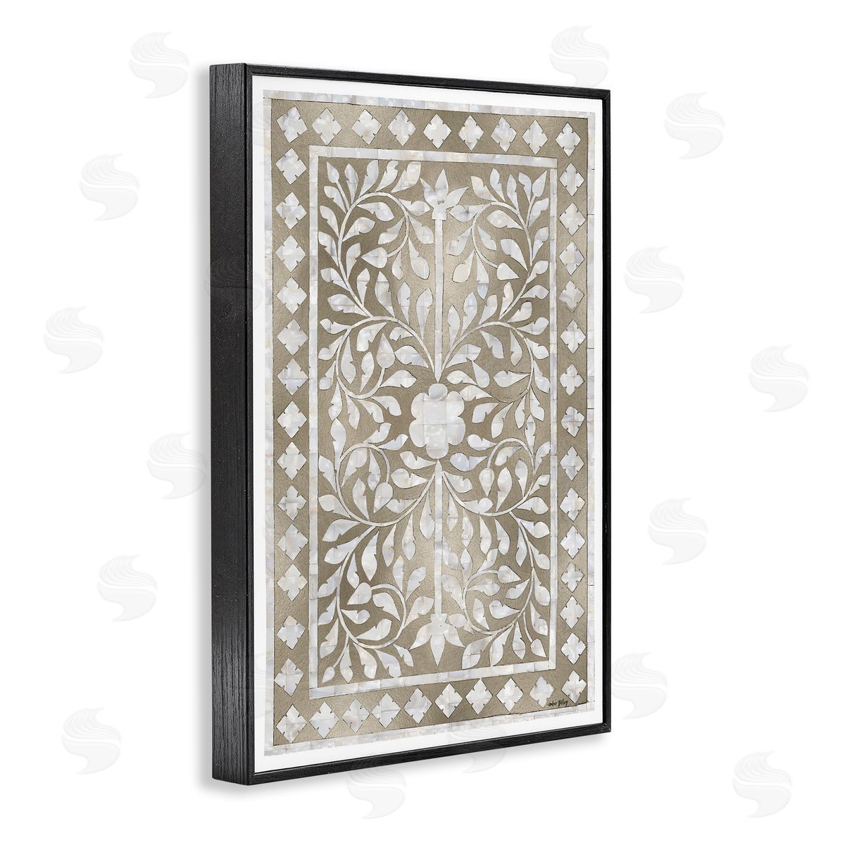 Arabesque Bohemian Pattern Black Frame Print Wall Art, Home Decor by Amber Sterling