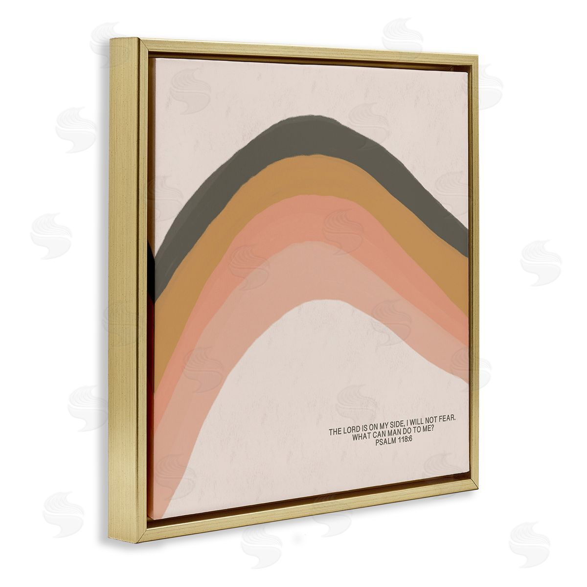 Spiritual Psalm and Rainbow Gold Floating Frame Canvas Wall Art, Home Decor by Amylee Weeks