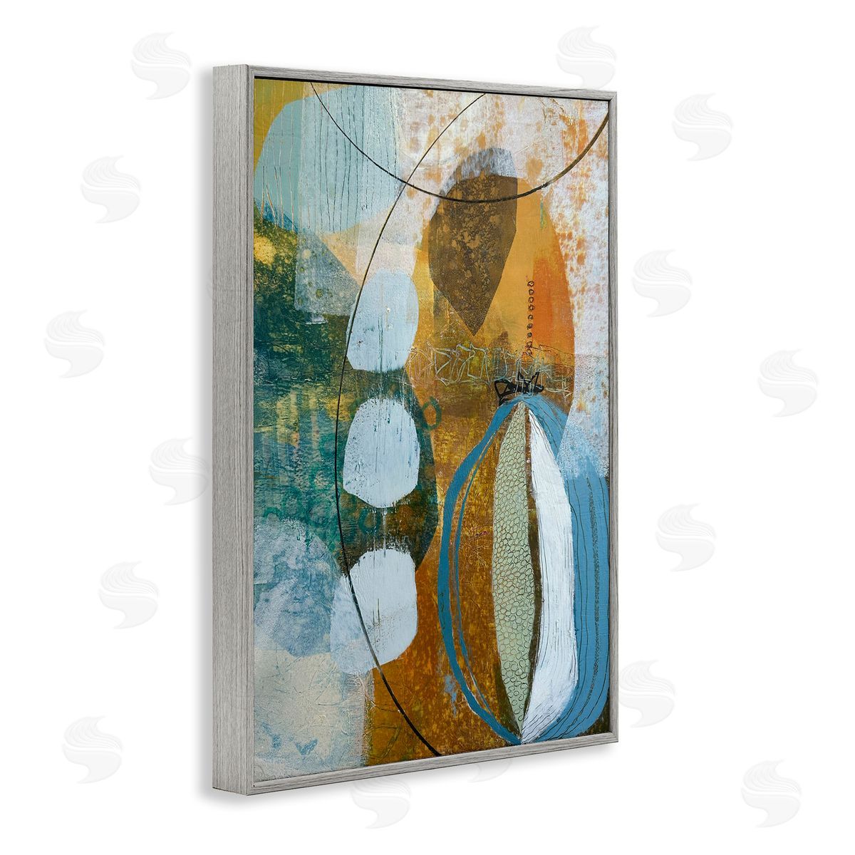 Expressive Distressed Abstract Grey Frame Print Wall Art, Home Decor by Pamela K. Beer