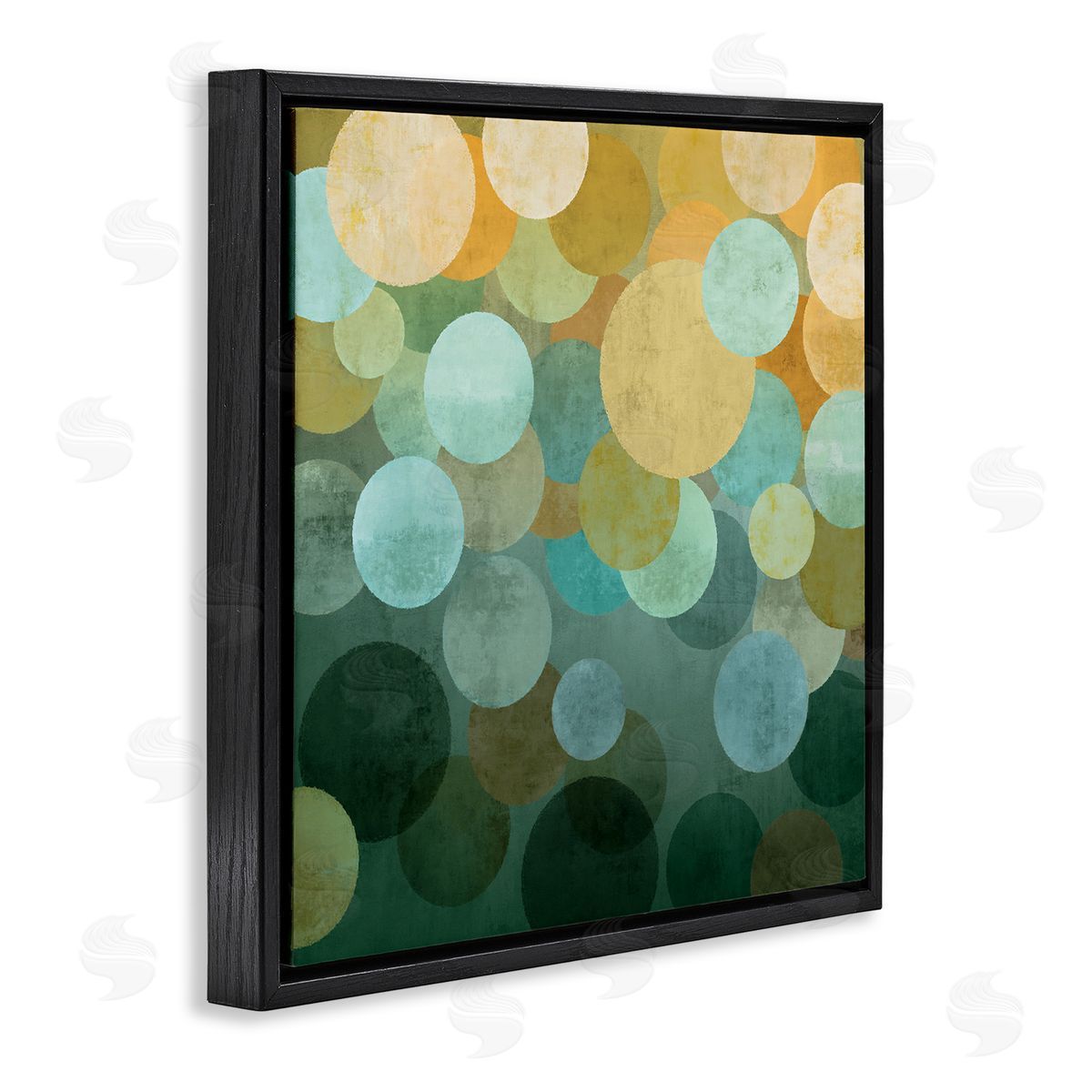 Round Layered Circles Black Floating Frame Canvas Wall Art, Home Decor by Brent Nelson