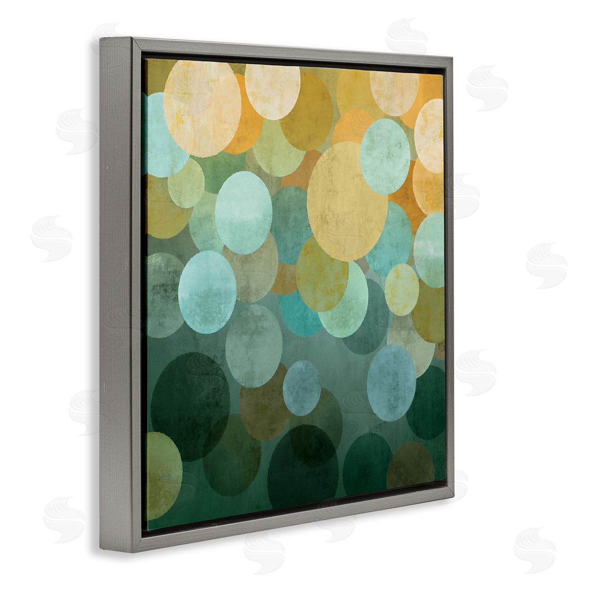 Round Layered Circles Grey Floating Frame Canvas Wall Art, Home Decor by Brent Nelson