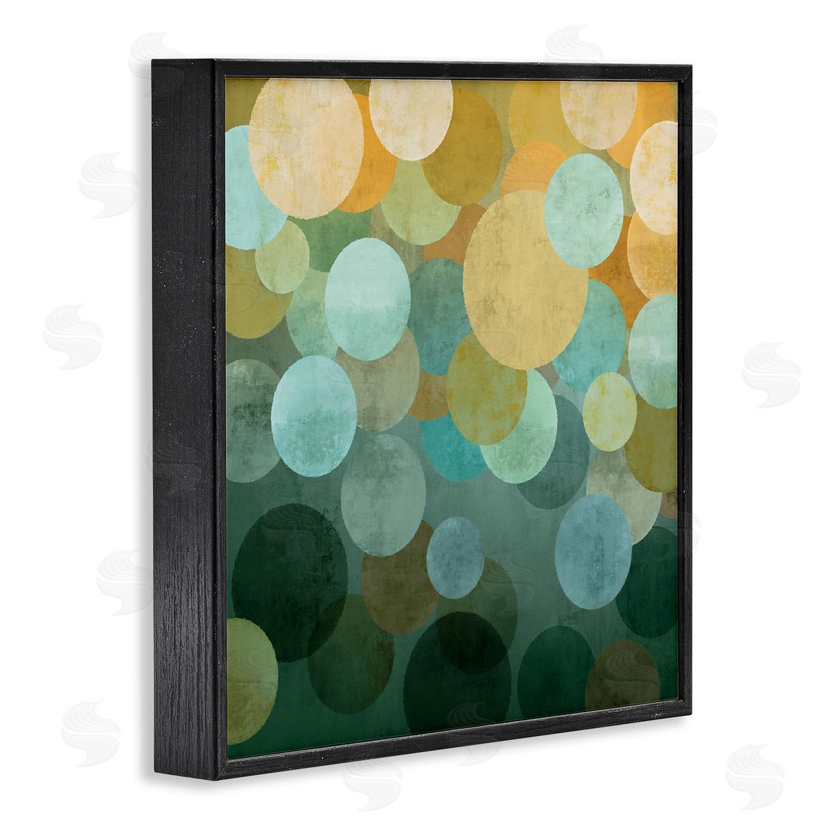Round Layered Circles Black Frame Print Wall Art, Home Decor by Brent Nelson