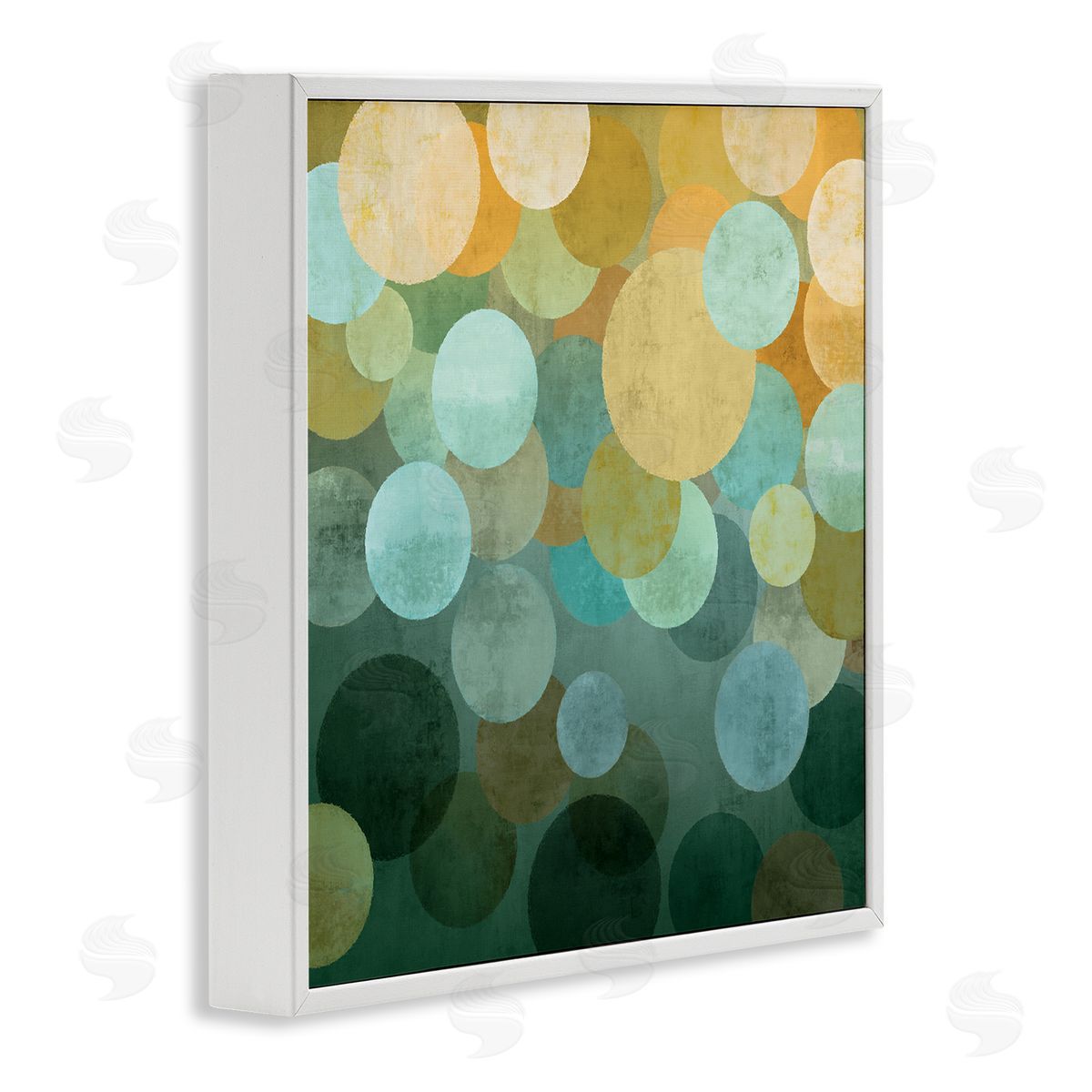 Round Layered Circles White Frame Print Wall Art, Home Decor by Brent Nelson