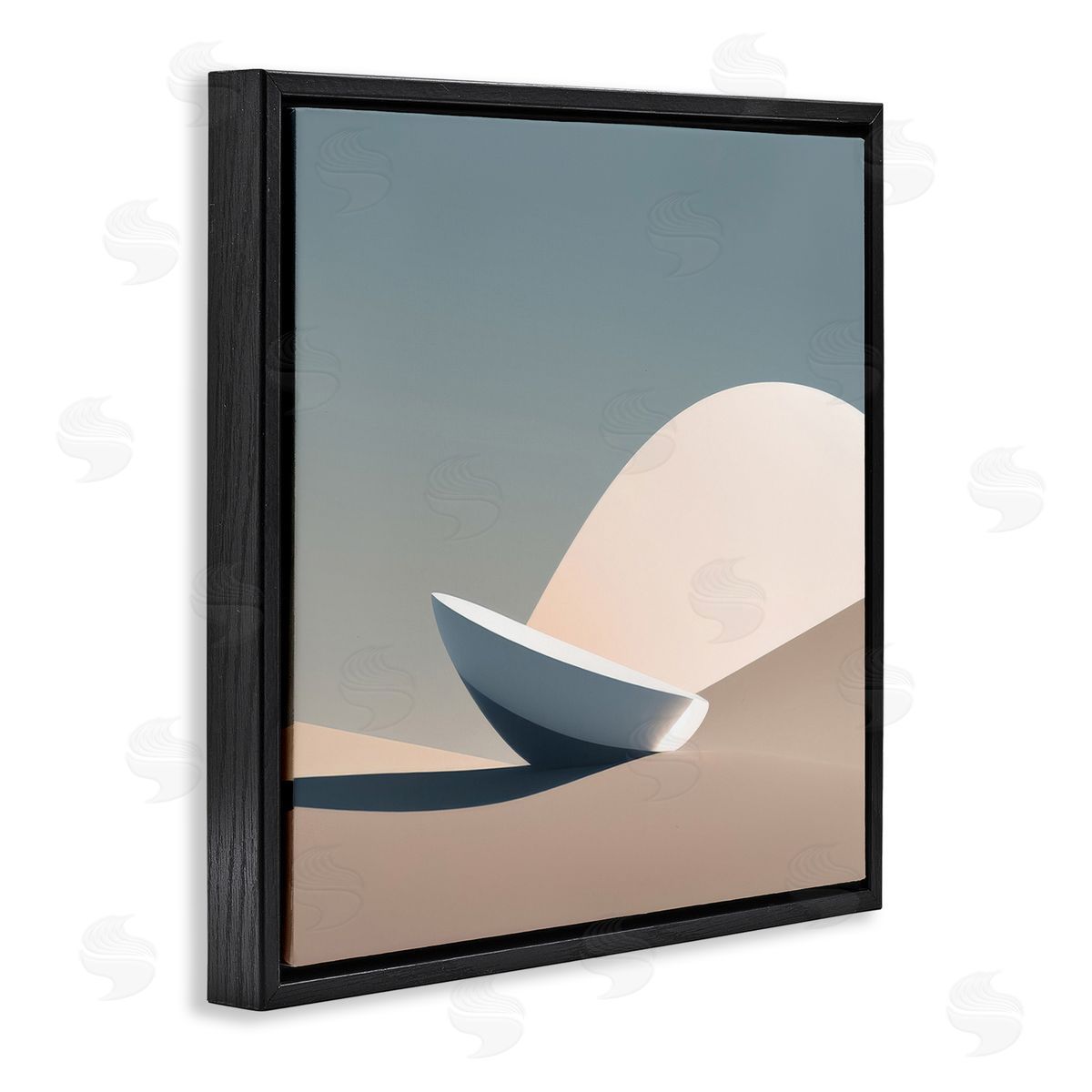 Buried Space Capsule Black Floating Frame Canvas Wall Art, Home Decor by Denise Dundon