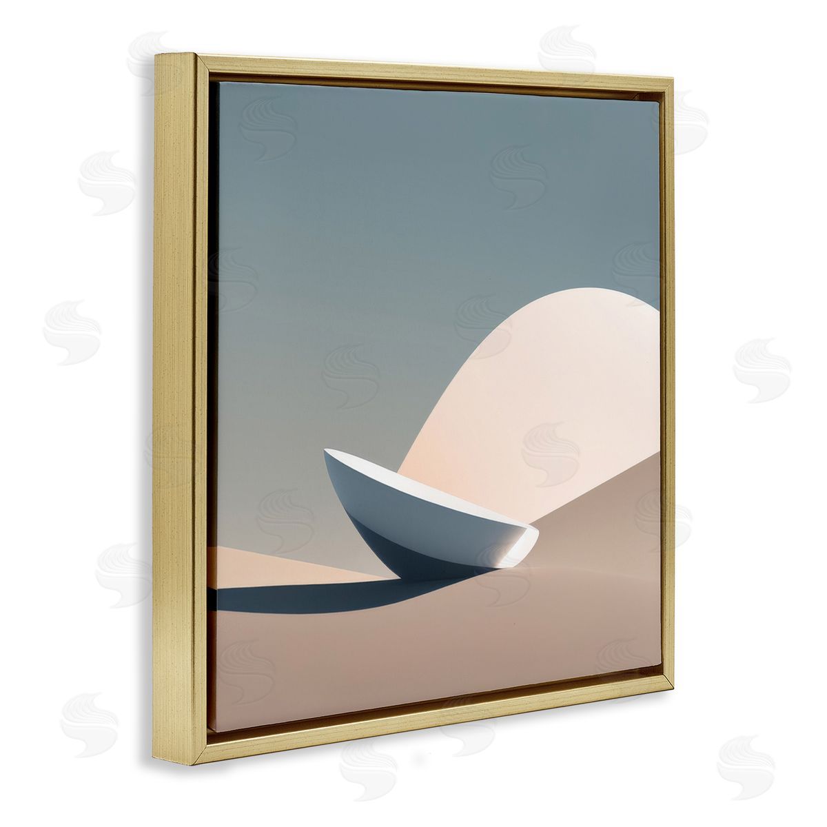 Buried Space Capsule Gold Floating Frame Canvas Wall Art, Home Decor by Denise Dundon
