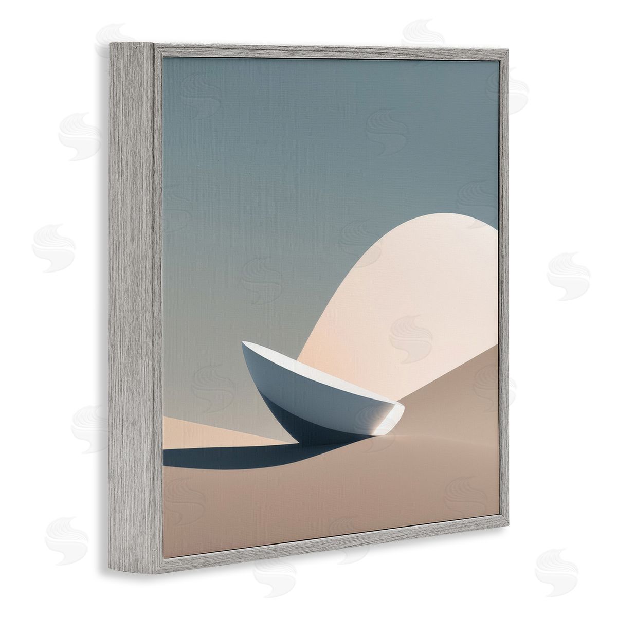 Buried Space Capsule Grey Frame Print Wall Art, Home Decor by Denise Dundon