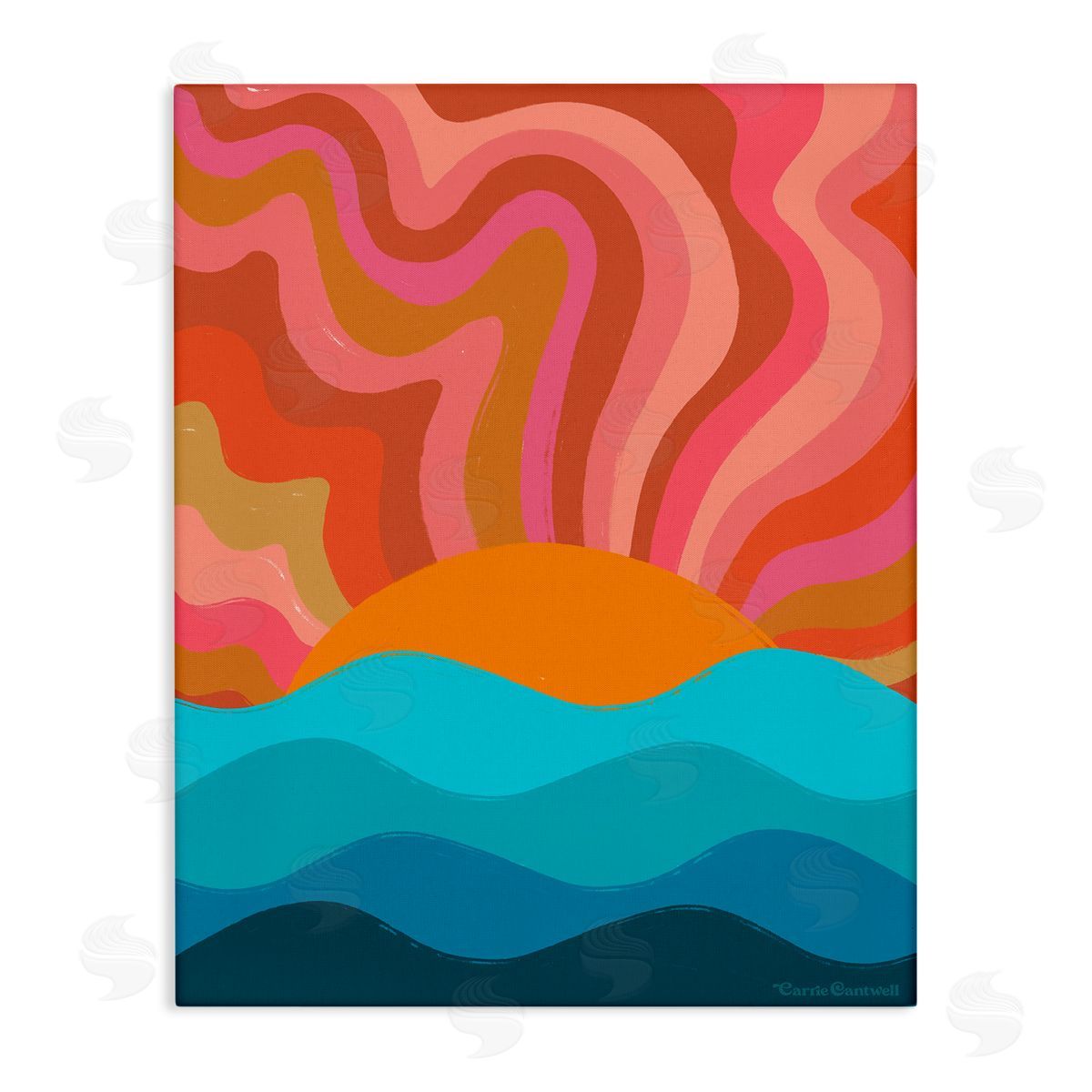 Liquid Sunshine Funky Landscape Canvas Wall Art, Home Decor by Carrie Cantwell