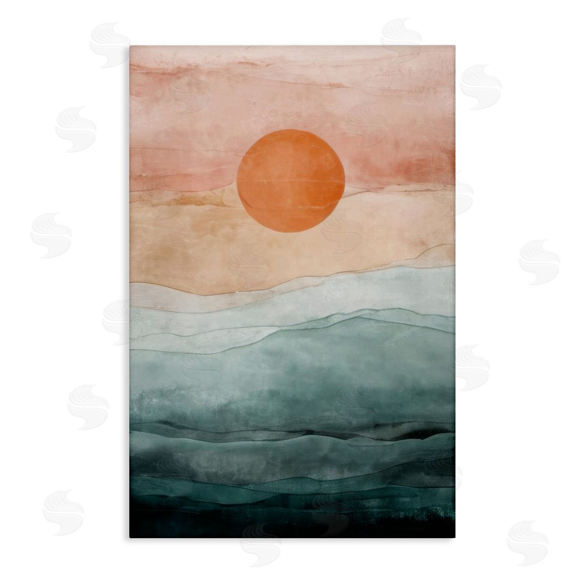 Crimson Orb Landscape Canvas Wall Art, Home Decor by Denise Dundon