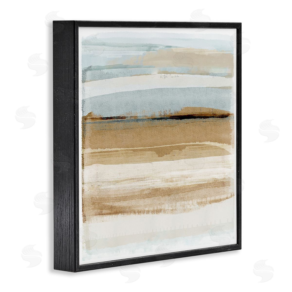 Winter Sands Abstraction Black Frame Print Wall Art, Home Decor by Flora Kouta