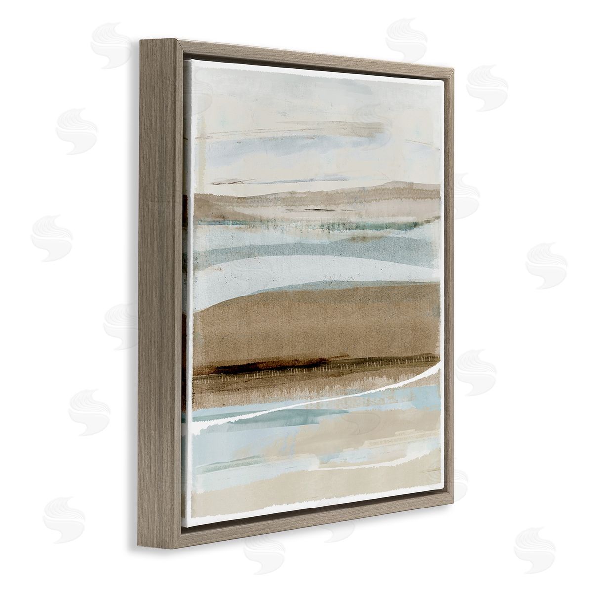 Soft Winter Sands Brown Floating Frame Canvas Wall Art, Home Decor by Flora Kouta