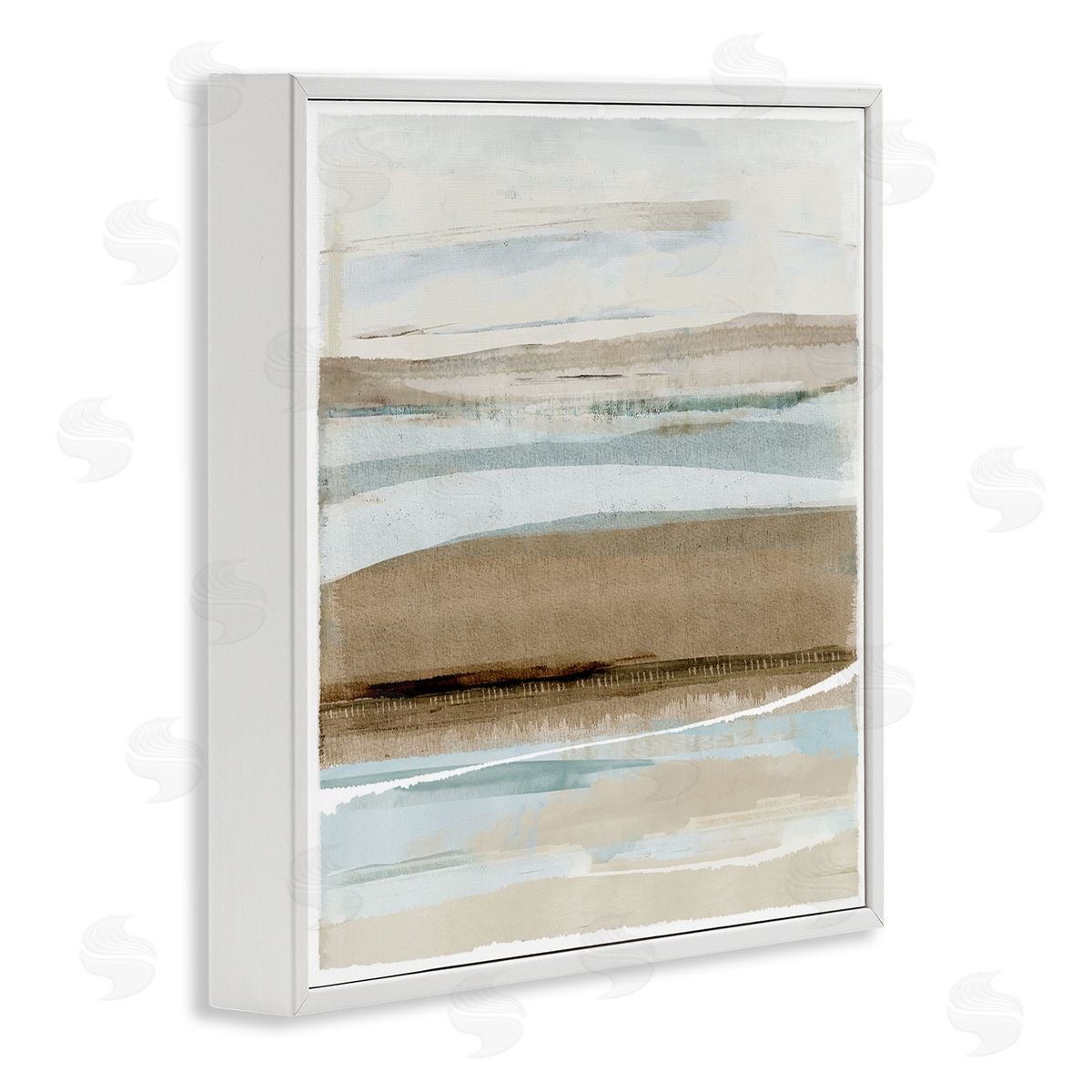 Soft Winter Sands White Frame Print Wall Art, Home Decor by Flora Kouta