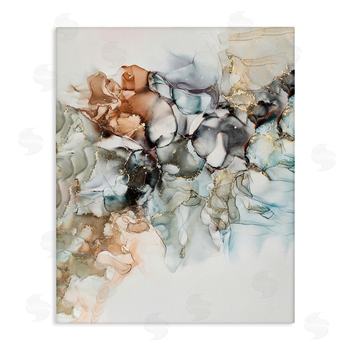 Fluid Abstract Glam Detail Canvas Wall Art, Home Decor by Incado