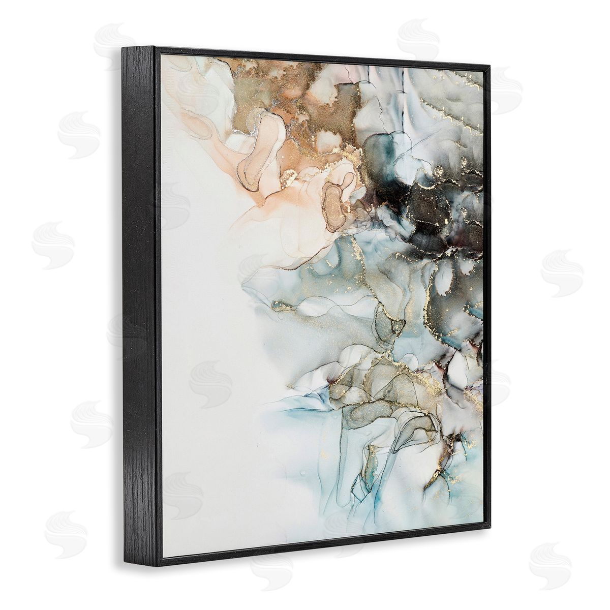Glam and Neutral Abstraction Black Frame Print Wall Art, Home Decor by Incado