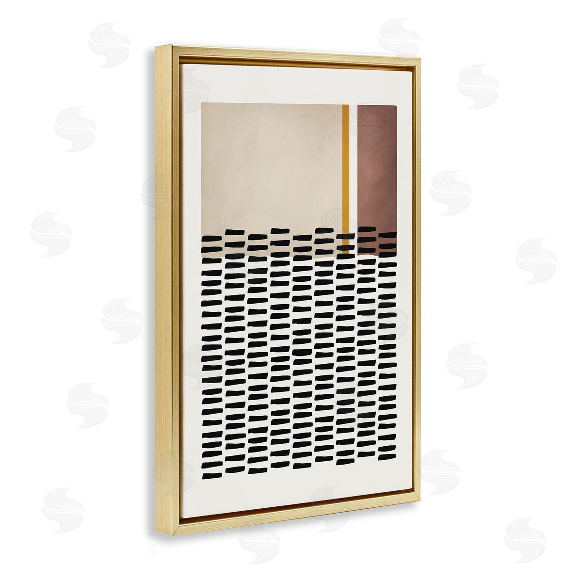 Cosby Street Patterned Gold Floating Frame Canvas Wall Art, Home Decor by JJ Design House, LLC.