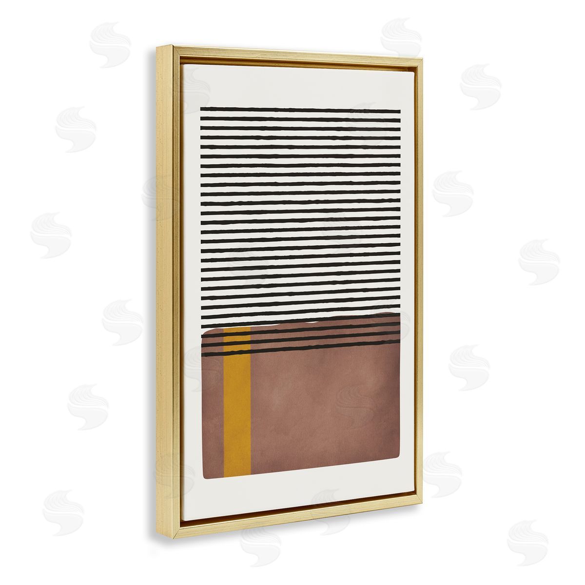 Cosby Street Abstraction Gold Floating Frame Canvas Wall Art, Home Decor by JJ Design House, LLC.