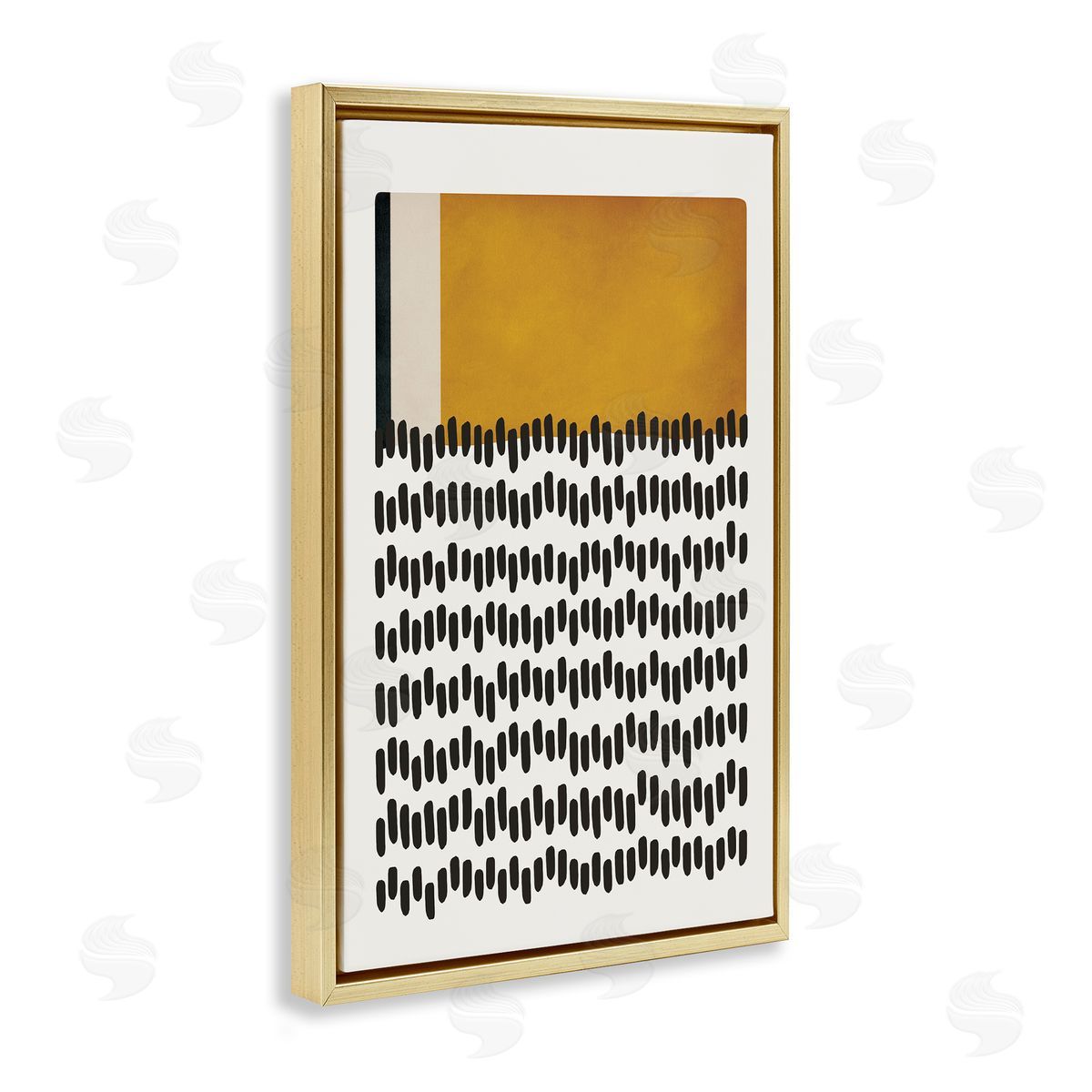Geometric Crosby Street Gold Floating Frame Canvas Wall Art, Home Decor by JJ Design House, LLC.