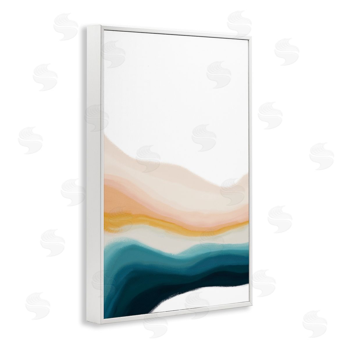 Peach Swirl Landscape White Frame Print Wall Art, Home Decor by JJ Design House, LLC.