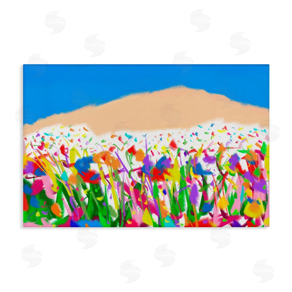 Joyful Landscape Abstraction Canvas Wall Art, Home Decor by Bellasai Art