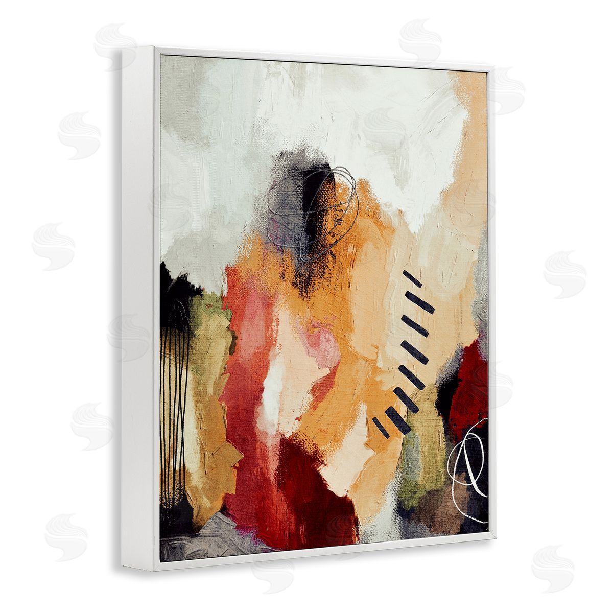 Abstract Southwestern Pattern White Frame Print Wall Art, Home Decor by Lisa Nohren