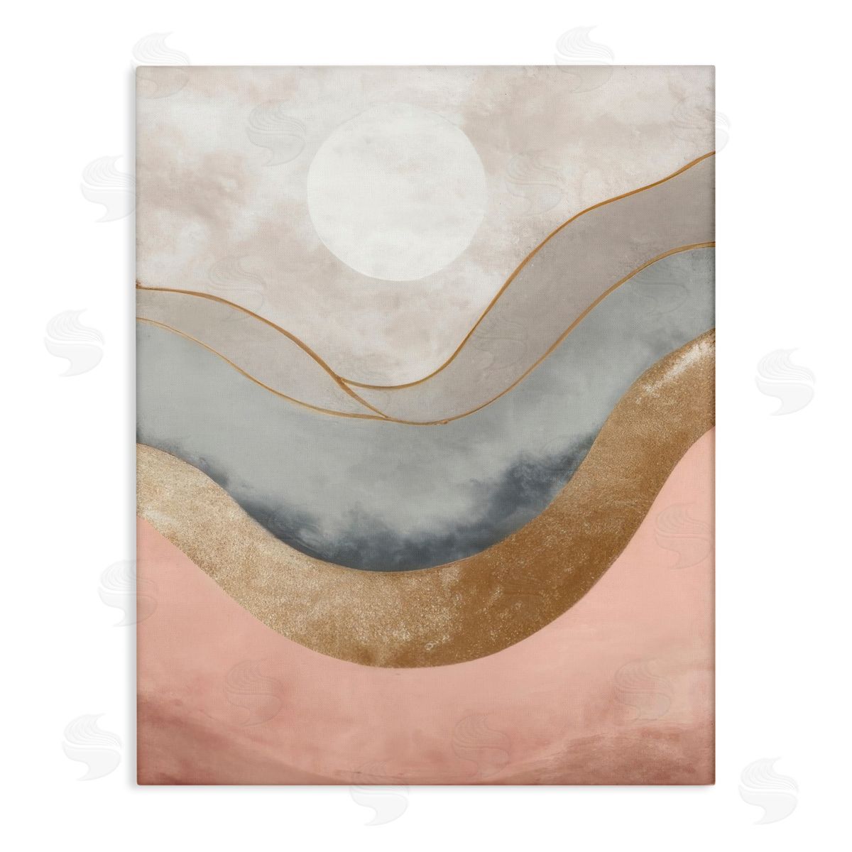 Lunar Curves Landscape Canvas Wall Art, Home Decor by Denise Dundon