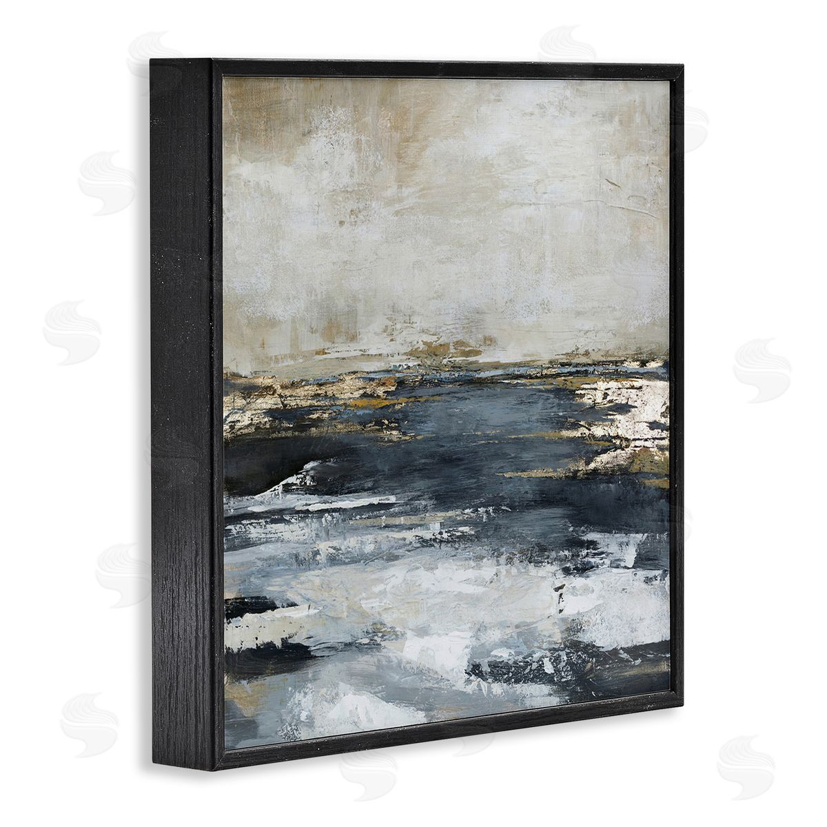 Rustic Stormy Sea Black Frame Print Wall Art, Home Decor by Design Fabrikken