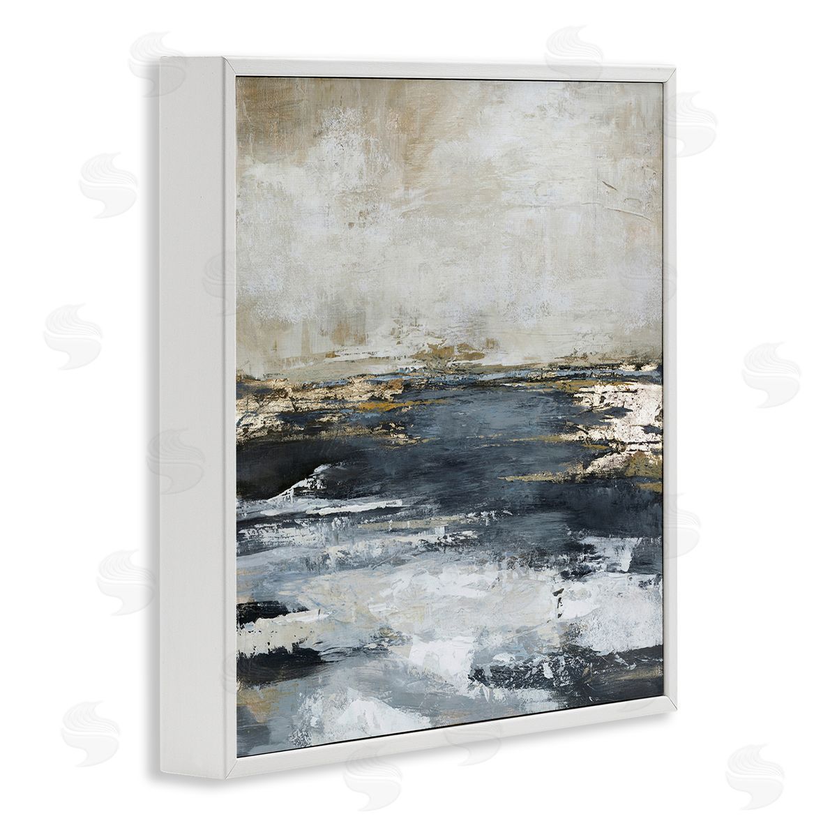 Rustic Stormy Sea White Frame Print Wall Art, Home Decor by Design Fabrikken