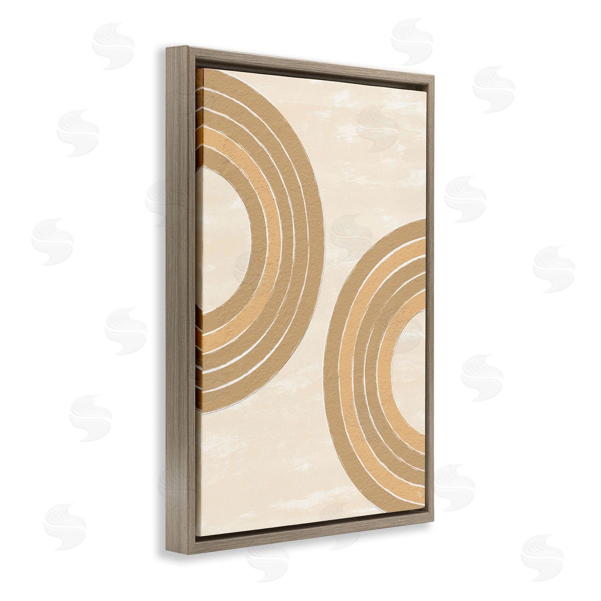 Neutral Arch Expressions Brown Floating Frame Canvas Wall Art, Home Decor by Martina Pavlova