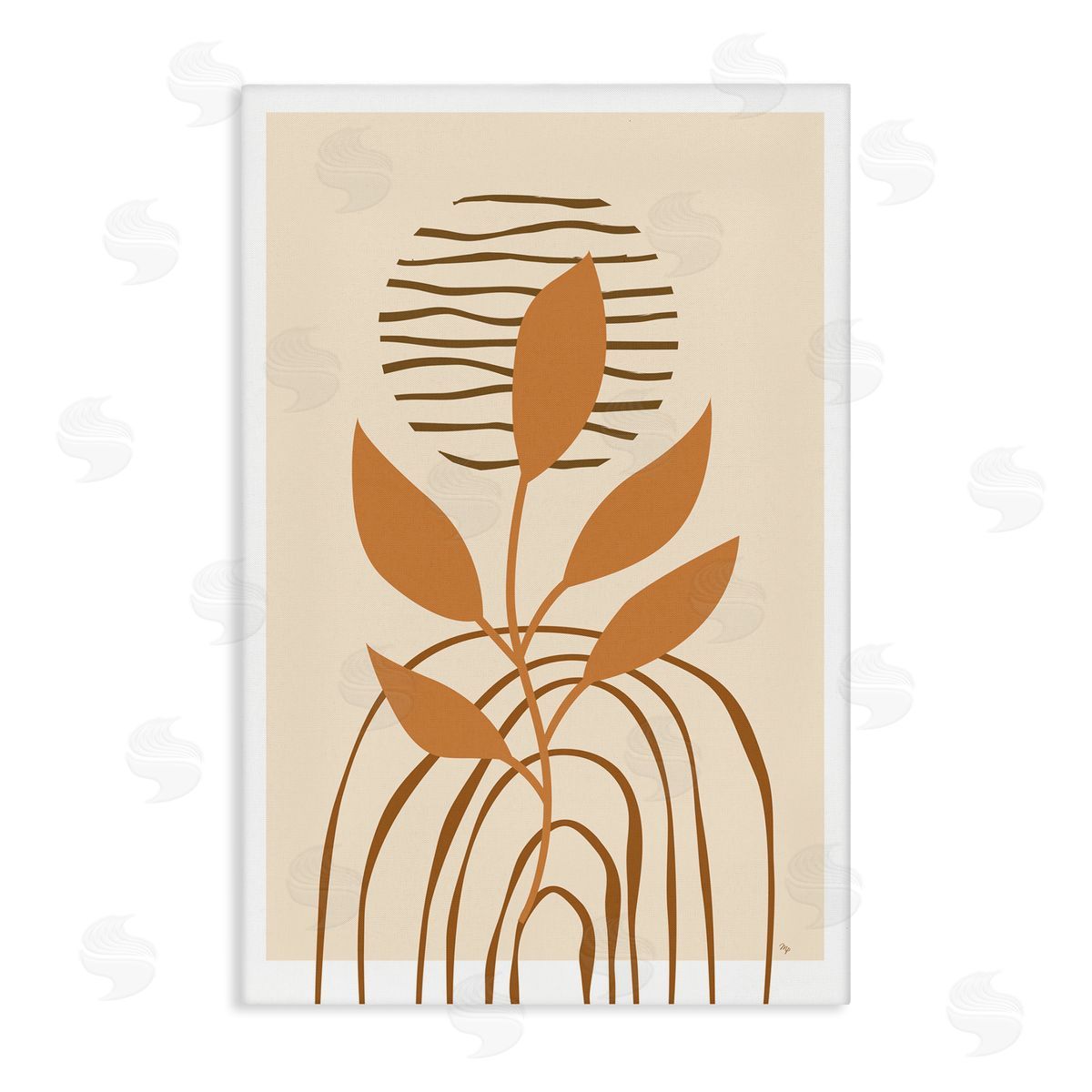 Minimal Leaf Sprig Canvas Wall Art, Home Decor by Martina Pavlova