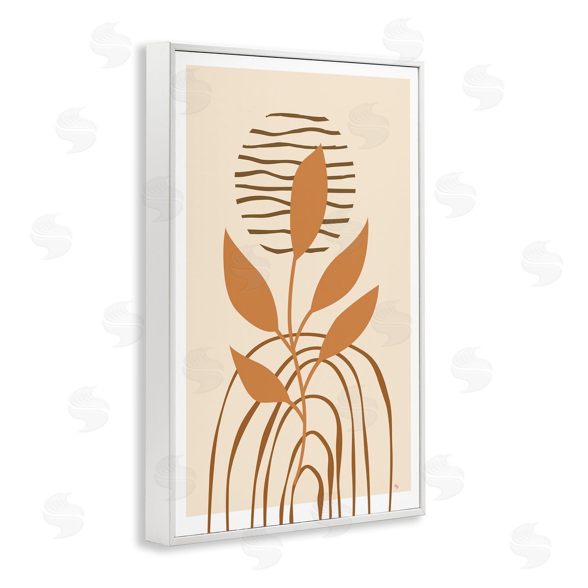 Minimal Leaf Sprig White Frame Print Wall Art, Home Decor by Martina Pavlova