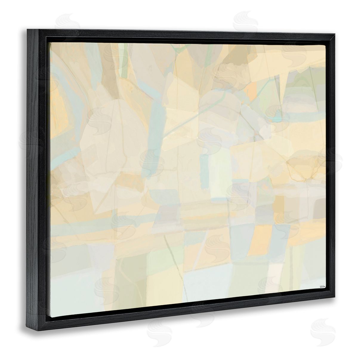 Geometric Neutral Expression Black Floating Frame Canvas Wall Art, Home Decor by Michael Tienhaara