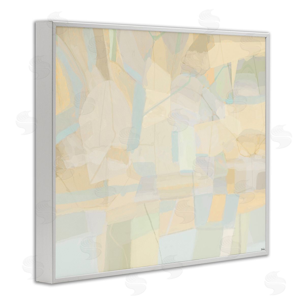 Geometric Neutral Expression White Frame Print Wall Art, Home Decor by Michael Tienhaara