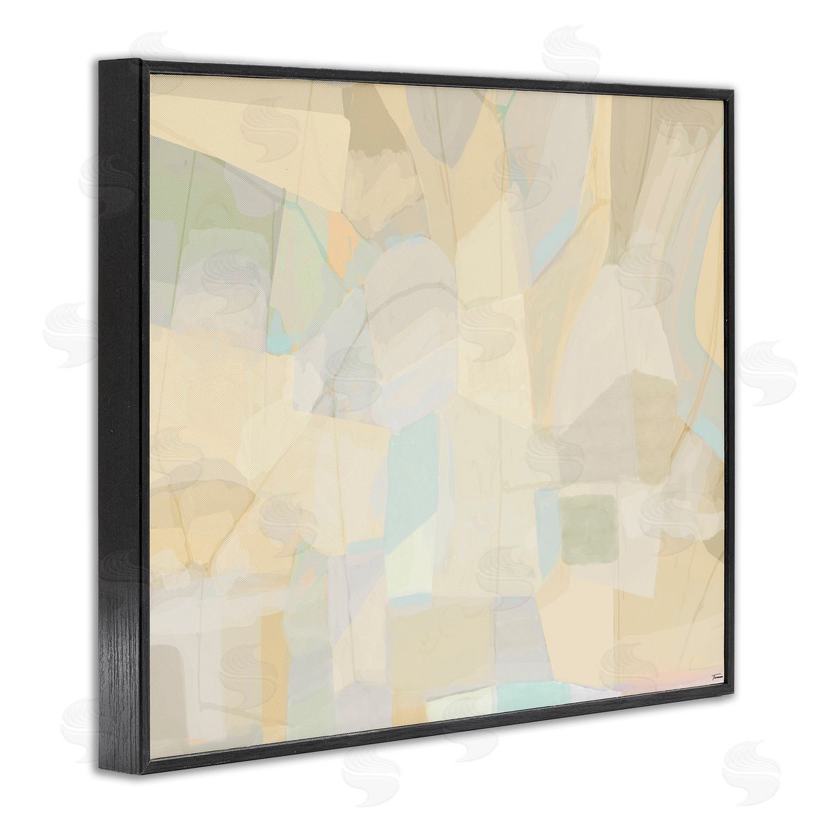 Neutral Geometric Pattern Black Frame Print Wall Art, Home Decor by Michael Tienhaara