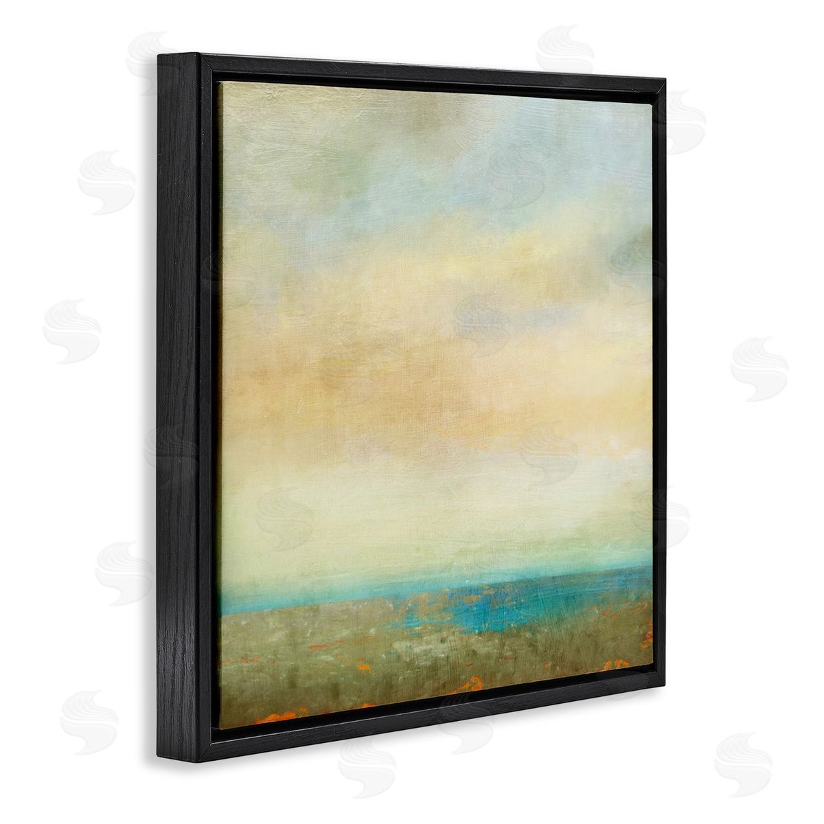 Abstract Sunlit landscape Black Floating Frame Canvas Wall Art, Home Decor by Suzanne Nicoll