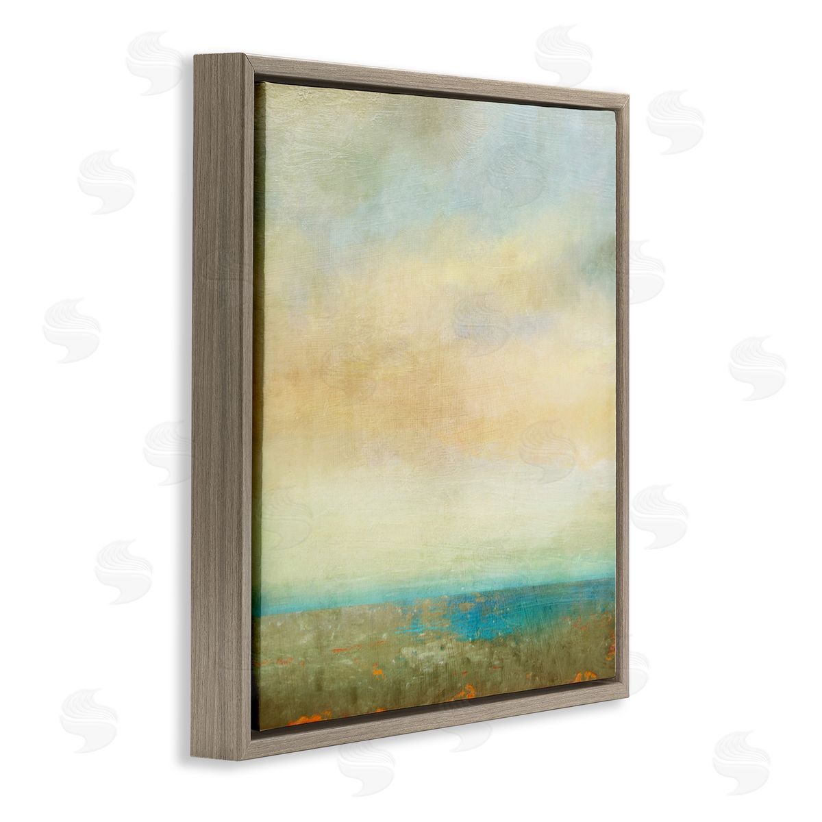 Abstract Sunlit landscape Brown Floating Frame Canvas Wall Art, Home Decor by Suzanne Nicoll