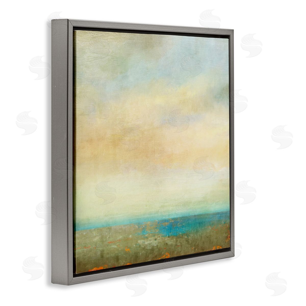Abstract Sunlit landscape Grey Floating Frame Canvas Wall Art, Home Decor by Suzanne Nicoll