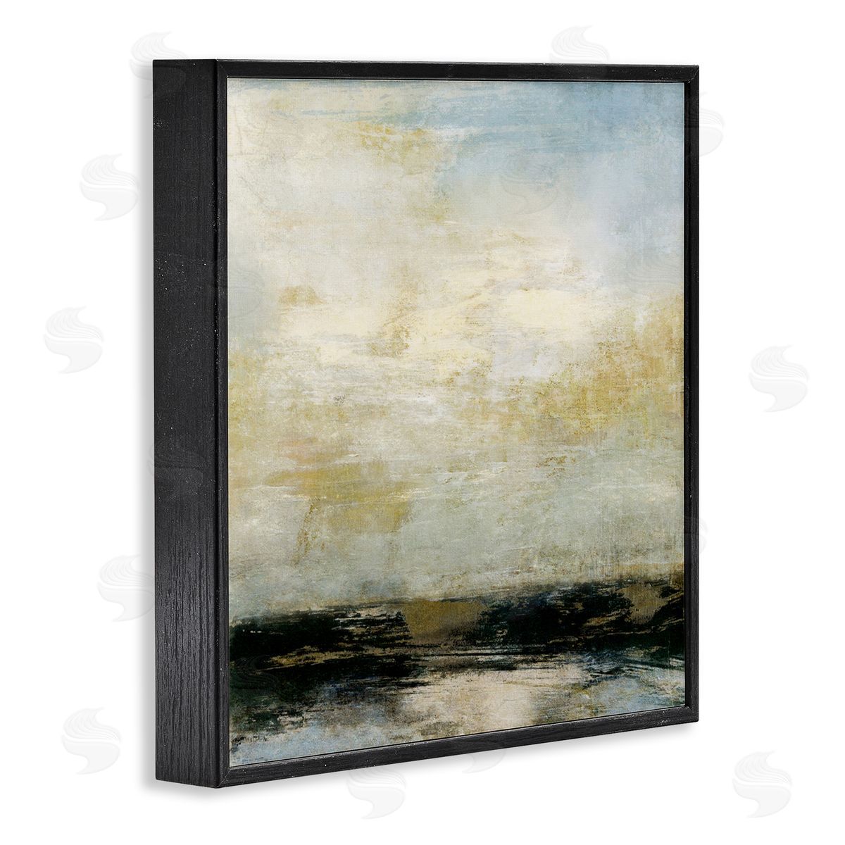 Abstract Paint Streak Landscape Black Frame Print Wall Art, Home Decor by Suzanne Nicoll