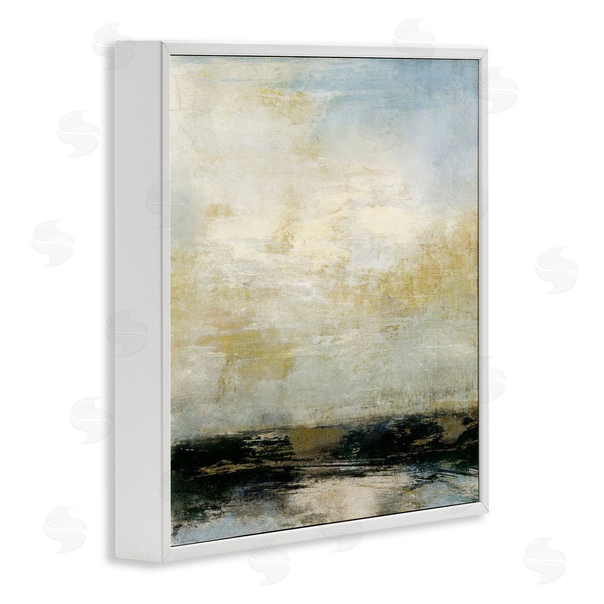 Abstract Paint Streak Landscape White Frame Print Wall Art, Home Decor by Suzanne Nicoll