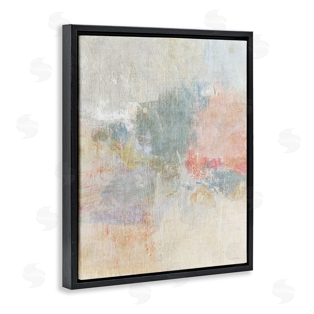 Soft Ombre Abstraction Black Floating Frame Canvas Wall Art, Home Decor by Suzanne Nicoll