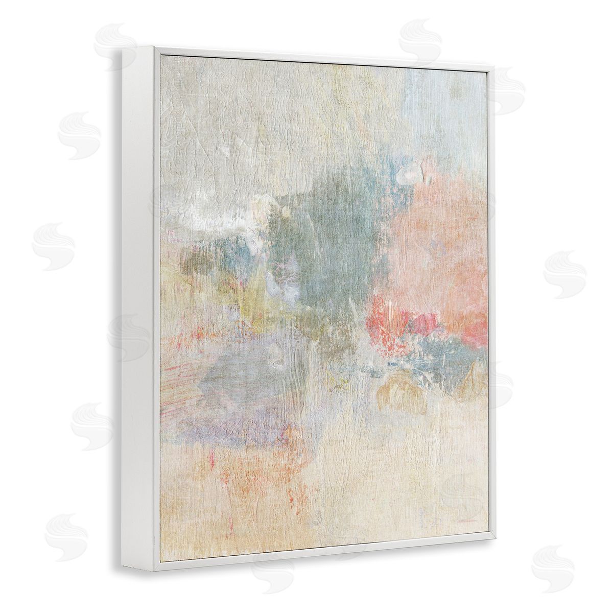 Soft Ombre Abstraction White Frame Print Wall Art, Home Decor by Suzanne Nicoll