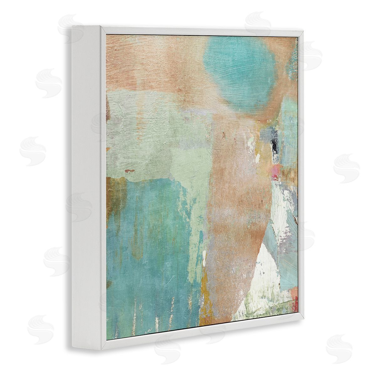 Rustic Paint Strokes White Frame Print Wall Art, Home Decor by Suzanne Nicoll