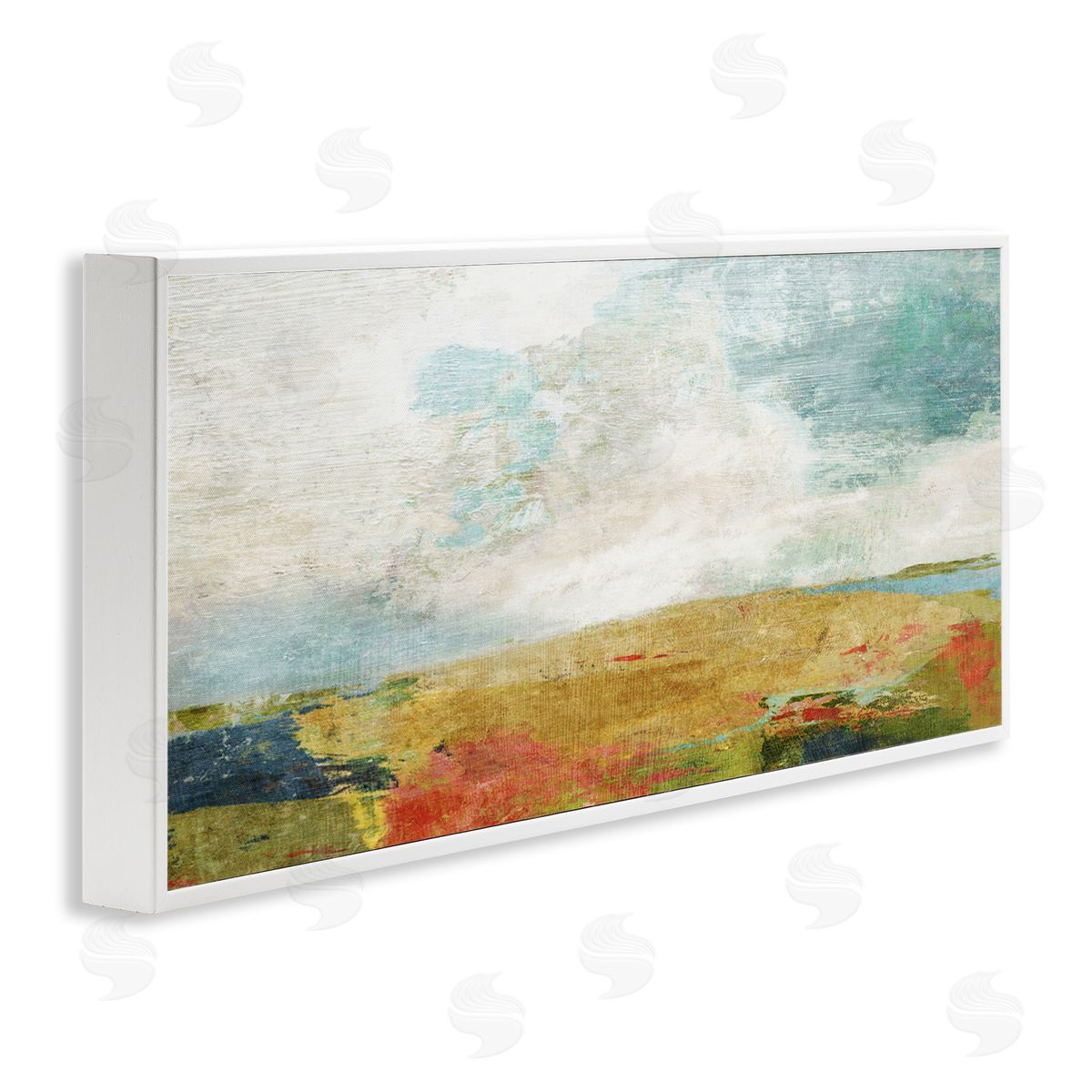 Rural Country Hills Impression White Frame Print Wall Art, Home Decor by Suzanne Nicoll