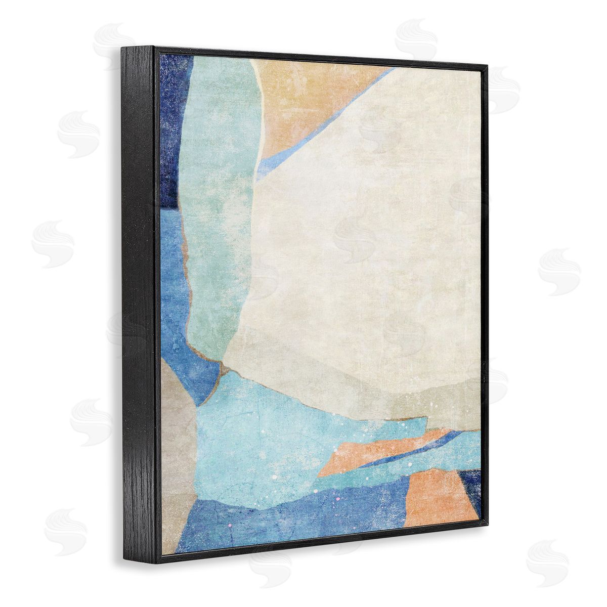 Geometric Rustic Shapes Black Frame Print Wall Art, Home Decor by Suzanne Nicoll