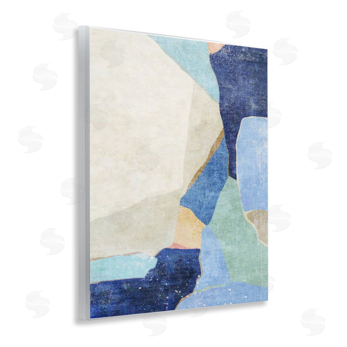 Geometric Patterned Shapes Wood Plaque Wall Art, Home Decor by Suzanne Nicoll