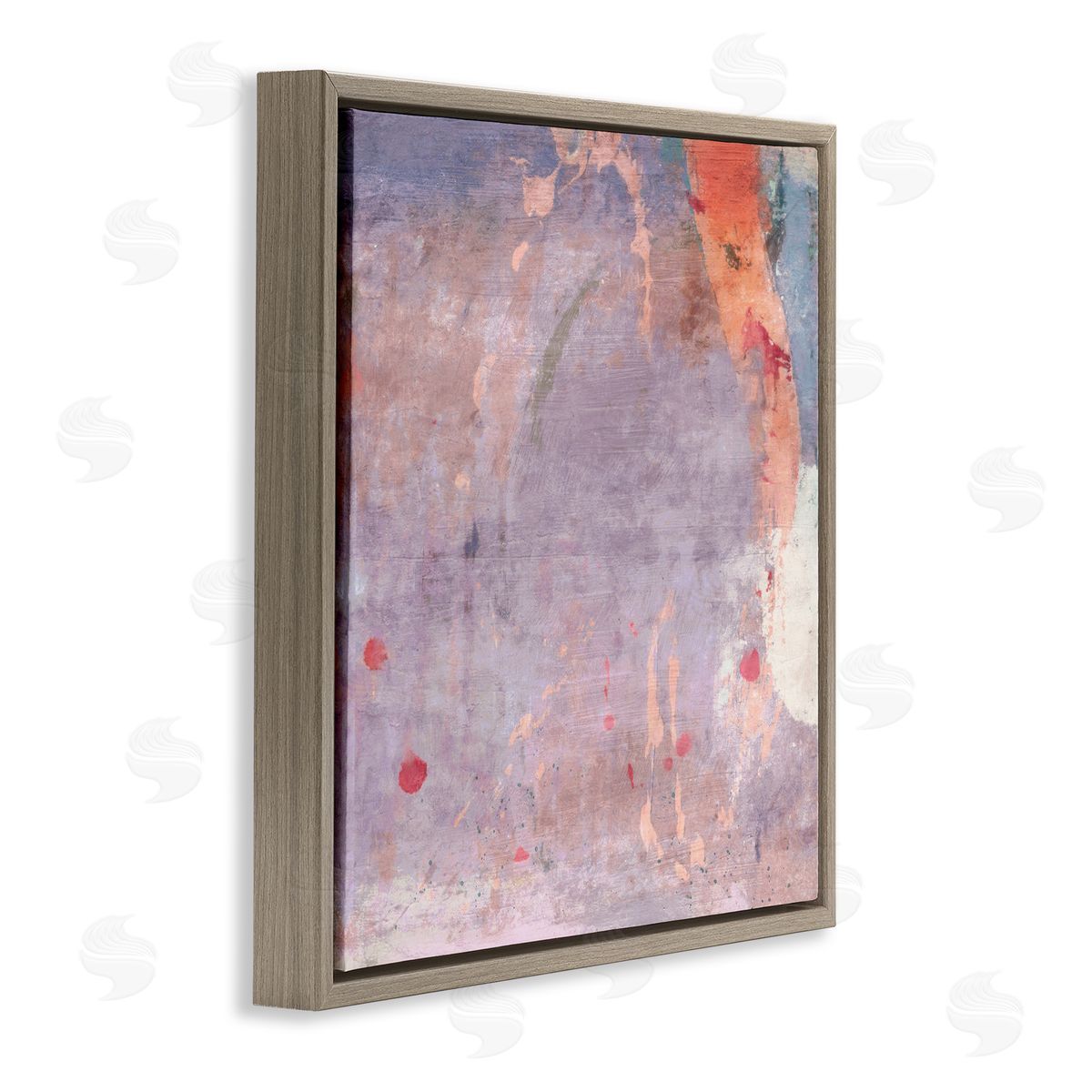 Abstract Purple Ombre Brown Floating Frame Canvas Wall Art, Home Decor by Suzanne Nicoll