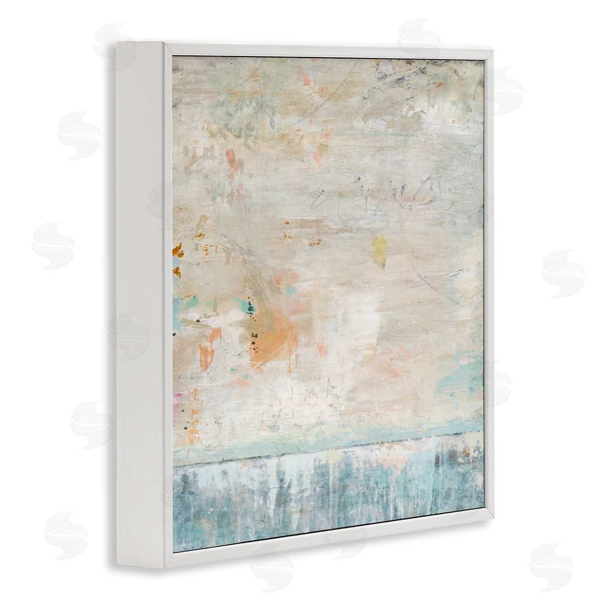 Rustic Abstract Paint Strokes White Frame Print Wall Art, Home Decor by Suzanne Nicoll